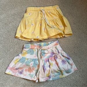 Yellow and Pastel Tie-Dye Skirt Set